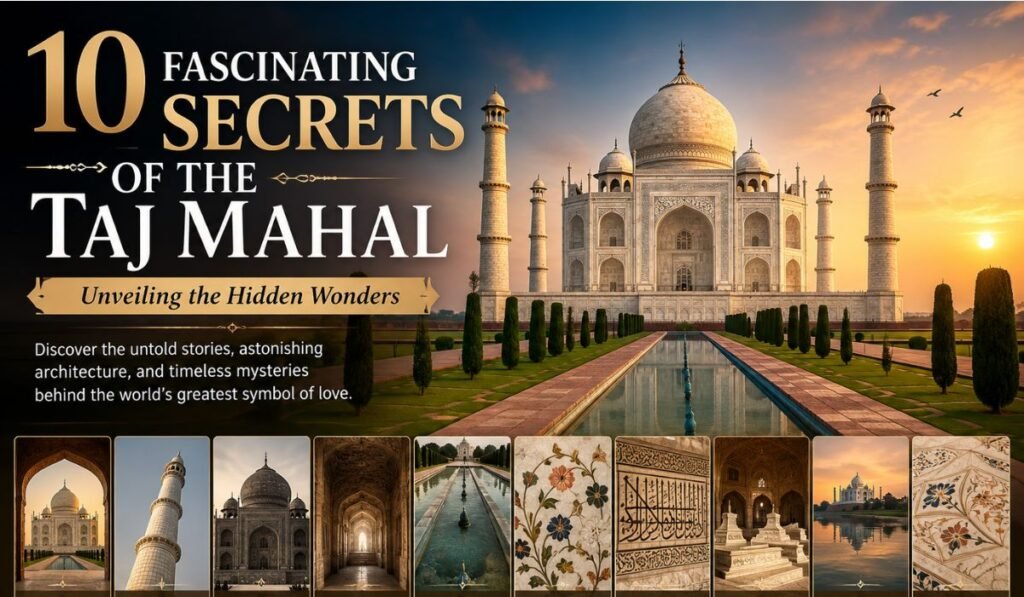 Explore the fascinating secrets of the Taj Mahal, from remarkable architectural details and intricate marble craftsmanship to lesser-known stories and mysteries.