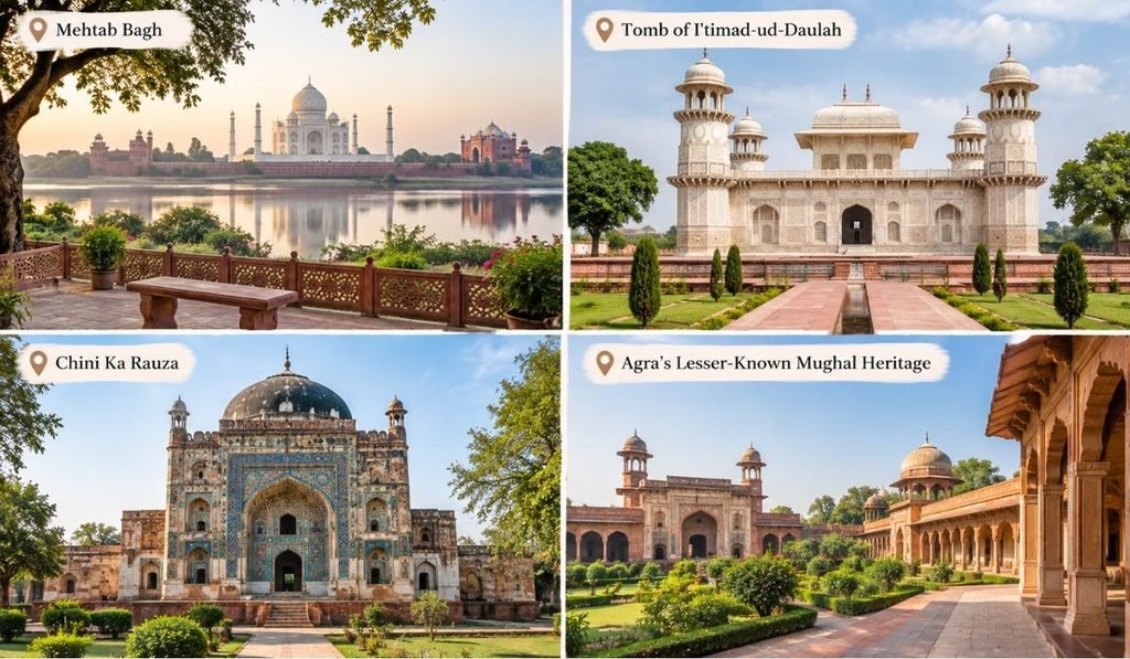 Agra Hidden Gems – Mehtab Bagh, Tomb of Itmad-ud-Daulah and Chini Ka Rauza Agra hidden gems featuring Mehtab Bagh, Tomb of Itmad-ud-Daulah and Chini Ka Rauza