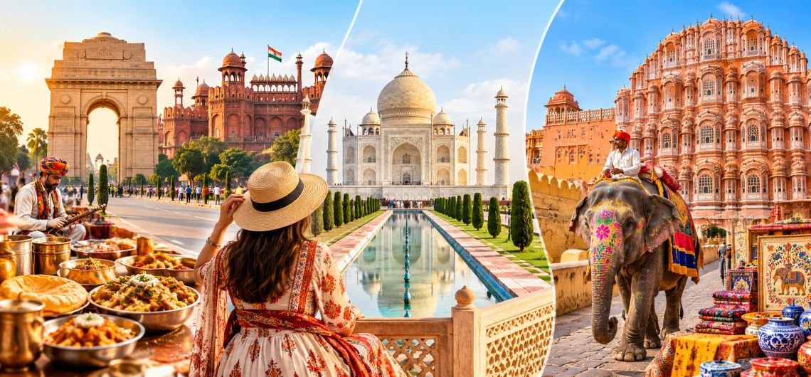 Cultural experiences across Delhi, Agra and Jaipur featuring historic monuments, local cuisine, traditional crafts and Rajasthani heritage.
